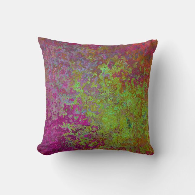 Bold, Colourful, Splatter Paint, Grunge Abstract Cushion (Front)