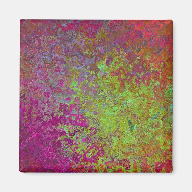 Bold, Colourful, Splatter Paint, Grunge Abstract Magnet (Front)