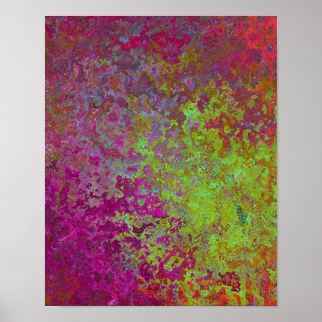 Bold, Colourful, Splatter Paint, Grunge Abstract Poster (Front)
