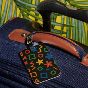Bold Colourful Star Geometric Abstract Shapes Luggage Tag
