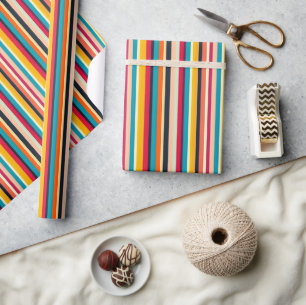 Bold & Colourful Striped Wrapping Paper