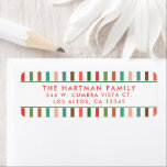 Bold Colourful Stripes Modern Return Address Label<br><div class="desc">These modern styled return address labels feature multicolored vertical stripes in shades of green,  lime,  orange,  red,  aqua,  coral peach,  and brown. They coordinate perfectly with our Modern Bold Floral Christmas holiday photo cards! Of course,  they're great for general use as well!</div>