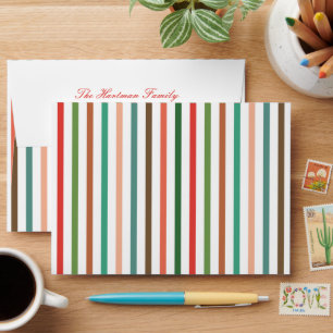 Bold Colourful Stripes Pre-Addressed Envelope