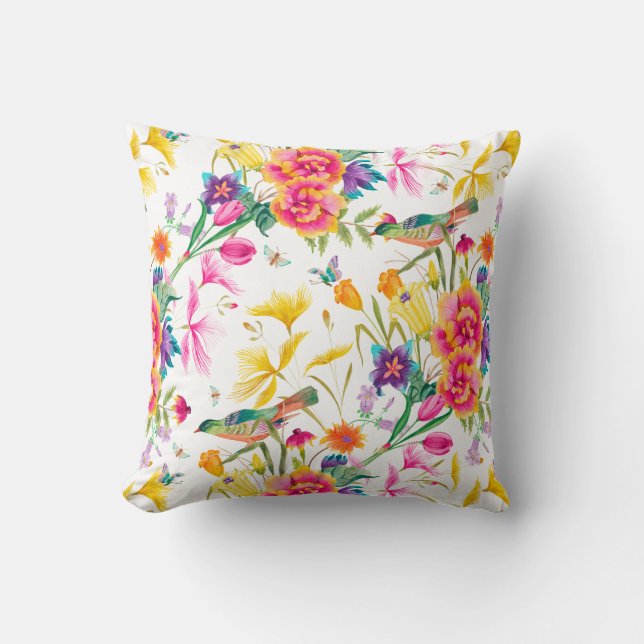 Bold Colourful Summer Print Cushion (Front)