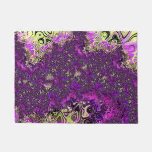 Bold Colourful Trippy Groovy Funky Fractal Art Doormat