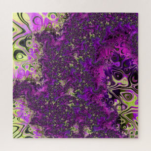 Bold Colourful Trippy Groovy Funky Fractal Art Jigsaw Puzzle