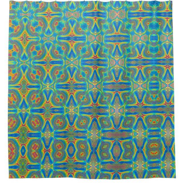 Bold Colourful Unique Abstract Shower Curtain (Front)