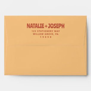 Bold Colourful Unique Retro Bright Funky Wedding Envelope