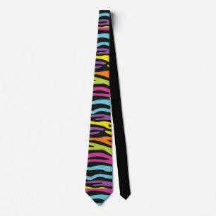 Bold Colourful Wild Abstract Animal Stripe Print Tie