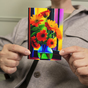 Bold Colours Artistic Floral Bouquet Greeting Card
