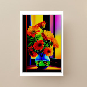 Bold Colours Artistic Floral Bouquet Poster