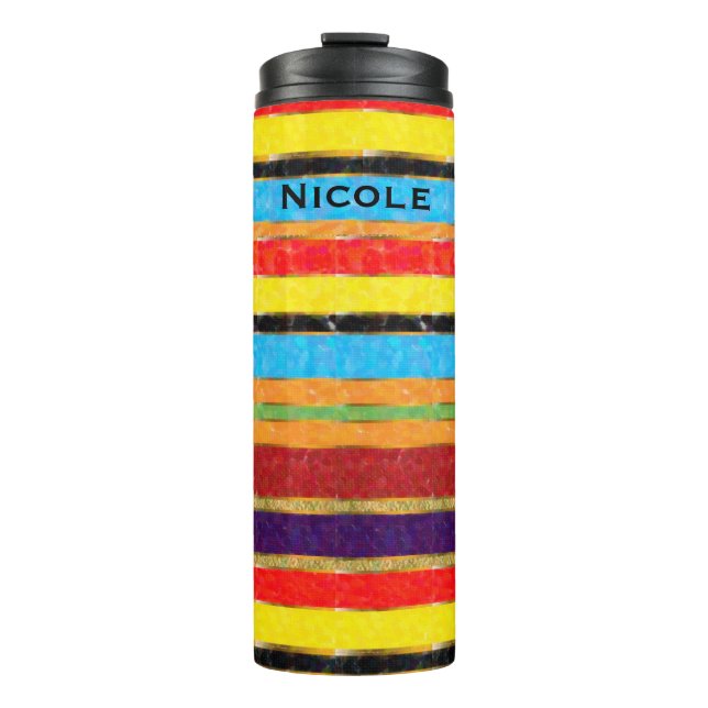 Bold Colours Colourful Chic Fiesta Stripes Thermal Tumbler (Front)