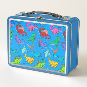 Bold colours Dinosaurs Tin Metal Lunch Box