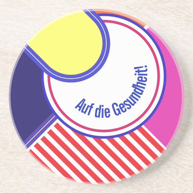 Bold colours, fine graphic design coaster (Front)