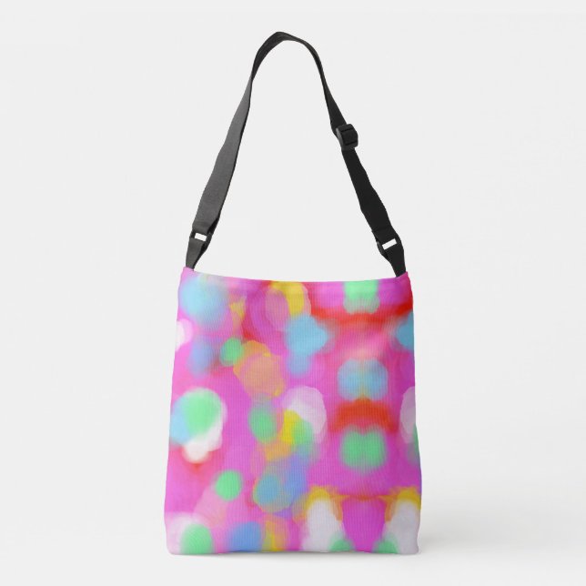Bold colours, fine graphic design crossbody bag (Back)