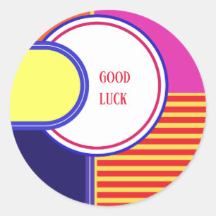 Bold colours, fine graphic design plate classic round sticker