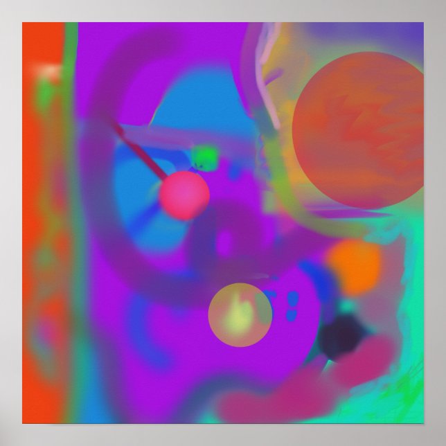 Bold Colours with Circular Shapes Poster (Front)