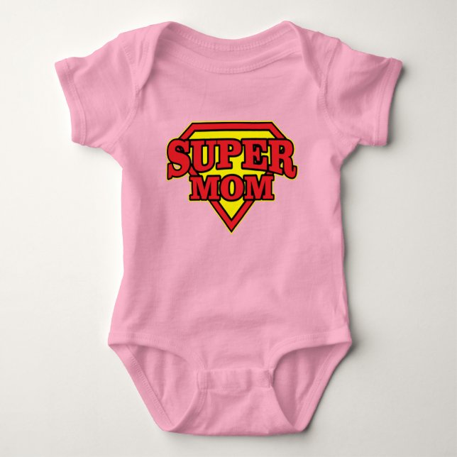 Bold Comic Style Mother’s Day Gift Idea Baby Bodysuit (Front)