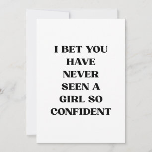 Bold Confident Girl Quote Typography – Feminist Invitation
