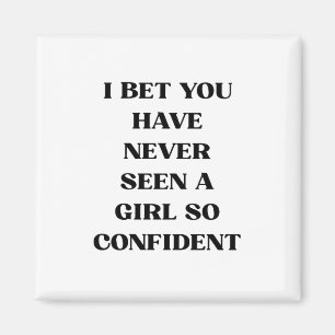 Bold Confident Girl Quote Typography – Feminist Magnet