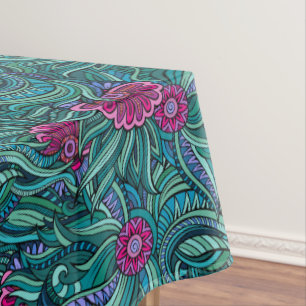 Bold Contemporary Floral Tablecloth