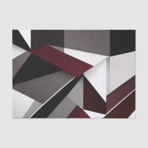 Bold Contrast Black White And Burgundy Marble Tissue Paper