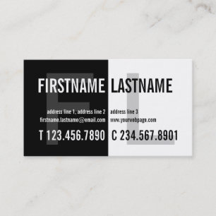 Bold Contrast Eyecatching Black White Profile Card