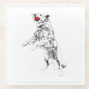 Bold Contrast, Festive Edge Glass Coaster
