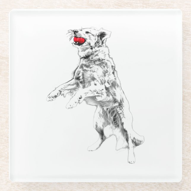 Bold Contrast, Festive Edge Glass Coaster (Front)