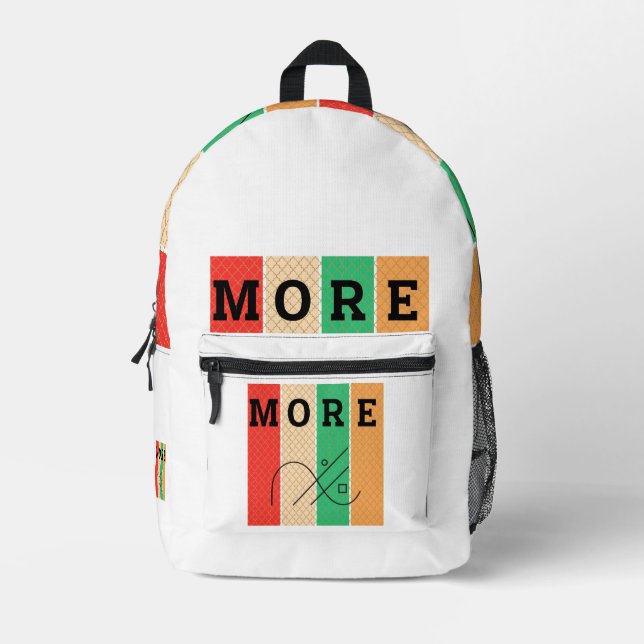Bold Contrast & Geometry Printed Backpack (Front)