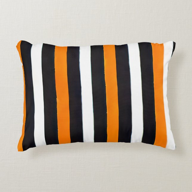 Bold Contrast Stripe Statement Pillow (Front)
