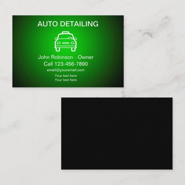 Bold Cool Auto Detailing Business Cards (Front/Back)