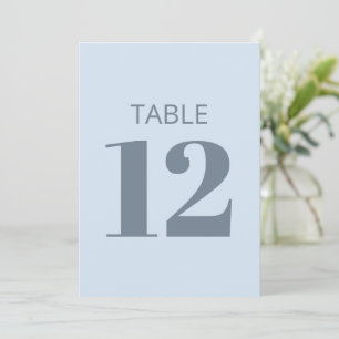 Bold Cool Soft Light Blue Modern Table Number Sign