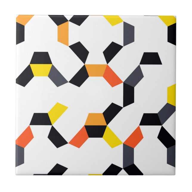 Bold, cool, trendy, unique, modern geometric art ceramic tile (Front)