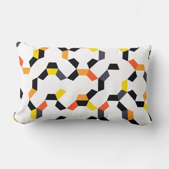 Bold, cool, trendy, unique, modern geometric art lumbar cushion (Front)