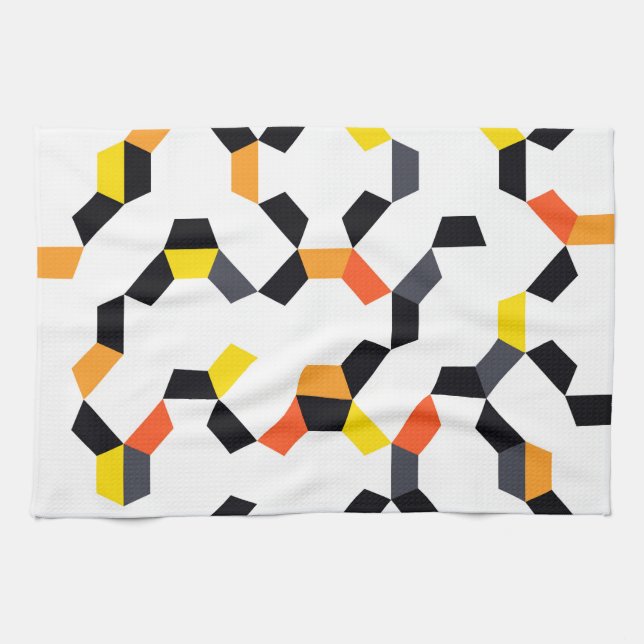 Bold, cool, trendy, unique, modern geometric art tea towel (Horizontal)
