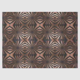 Bold Copper Black Star Pattern Decoupage Tissue Paper