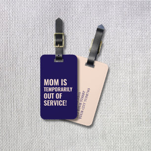 Bold Coral Dark Blue Mum Gift Luggage Tag