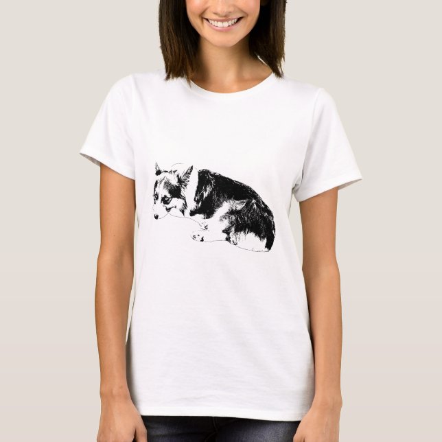 Bold Corgi, Quiet Curve T-Shirt (Front)
