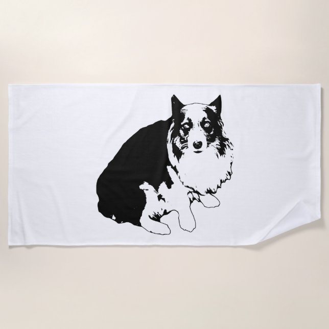 Bold Corgi Sun Spot Beach Towel (Front)