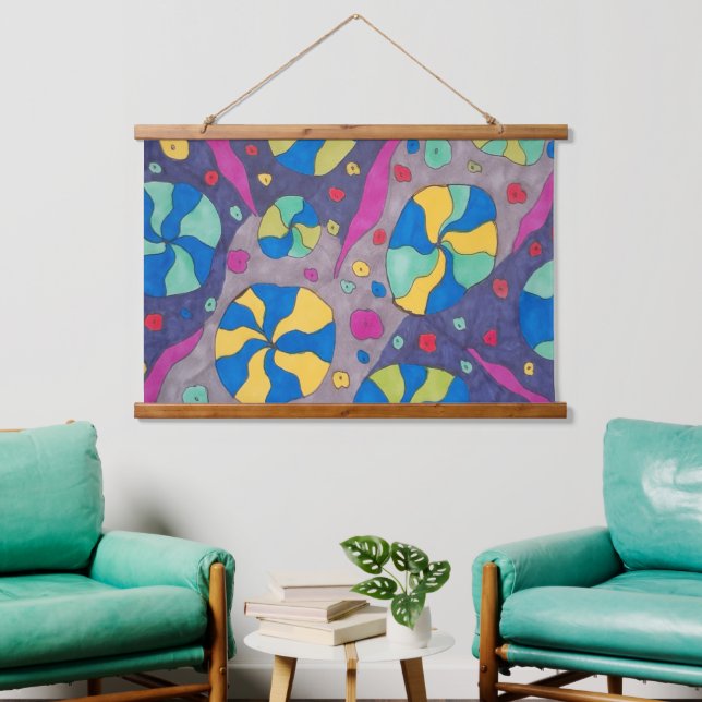 Bold Cosmic Candies Art Hanging Tapestry (Living Room)