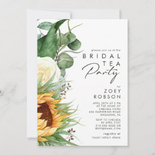 Bold Country Sunflower Bridal Tea Party Invitation