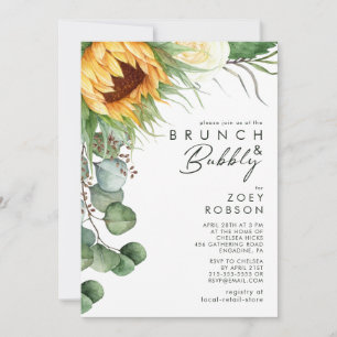 Bold Country Sunflower   Brunch and Bubbly Invitation