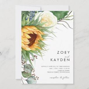 Bold Country Sunflower   Casual Wedding Invitation