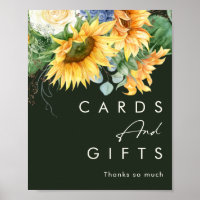 Bold Country Sunflower Dark Green Cards and Gifts
