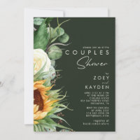 Bold Country Sunflower | Dark Green Couples Shower