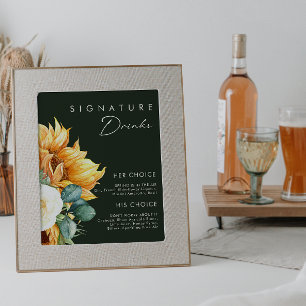 Bold Country Sunflower Dark Green signature drinks Poster