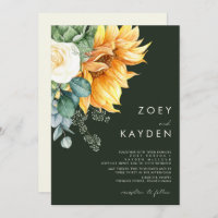 Bold Country Sunflower | Dark Green Wedding