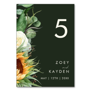 Bold Country Sunflower   Dark Yellow Table Number