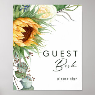 Bold Country Sunflower Guest Book Sign